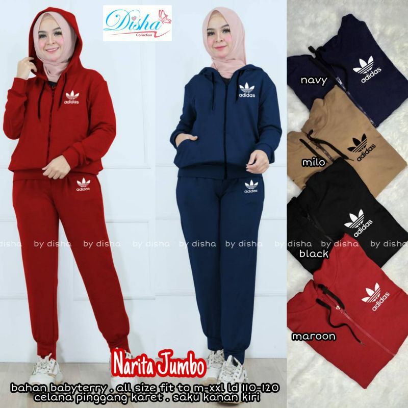 setelan olahraga wanita | Narita jumbo set | baju senam | ORI disha