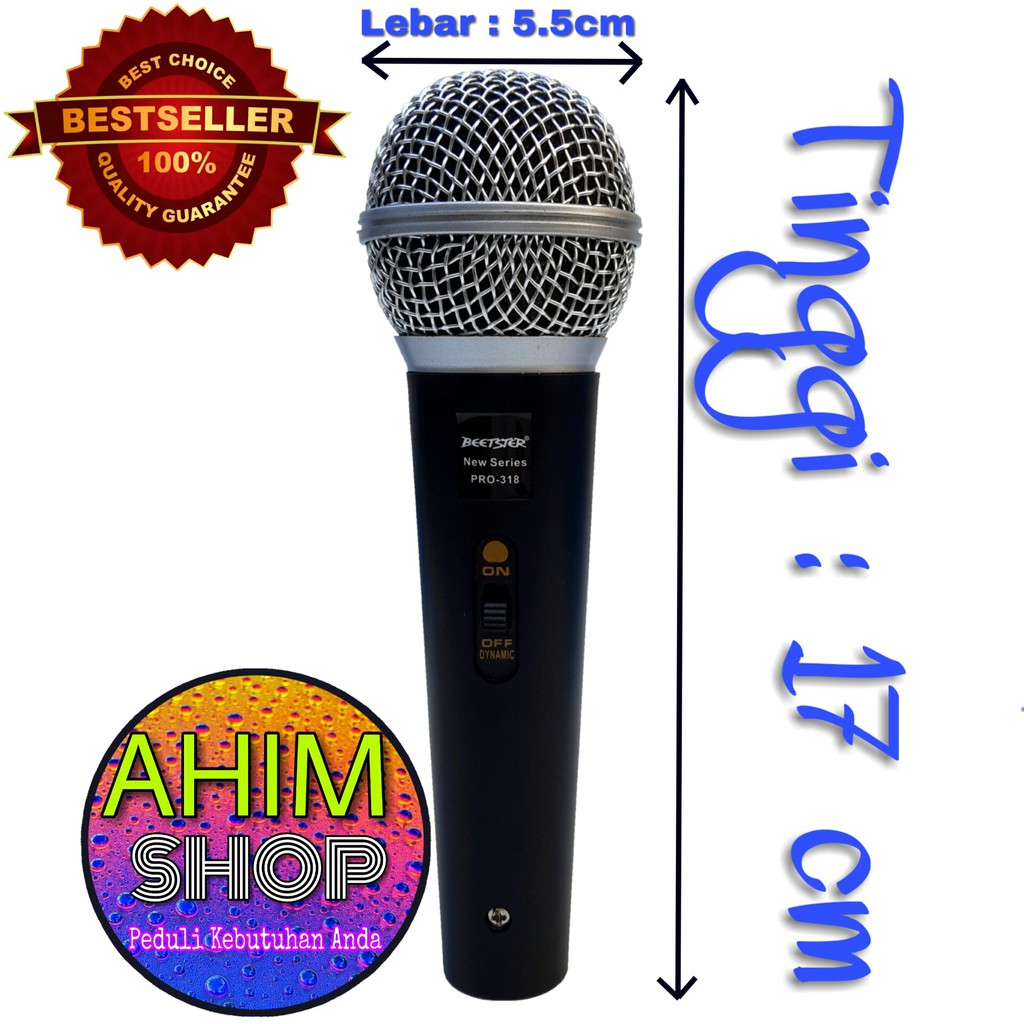 Beetster® New Series PRO-318 Dynamic Microphone Mic Kabel 403cm + Switch ON/OFF Beetster-3