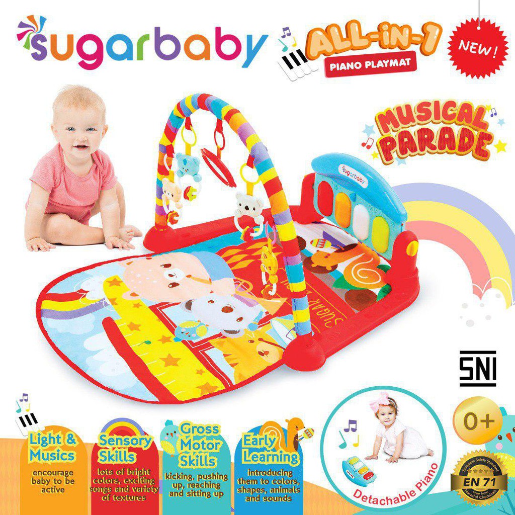 Sugar Baby Playmat | Sugar Baby Alas Bermain | Sugar Baby Piano Playmat Musical Playgym | Baby Playm
