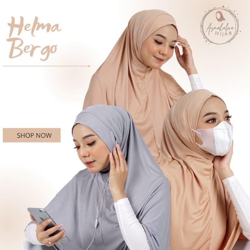 (KJI) HIJAB HELMA JILBAB BERGO INSTAN