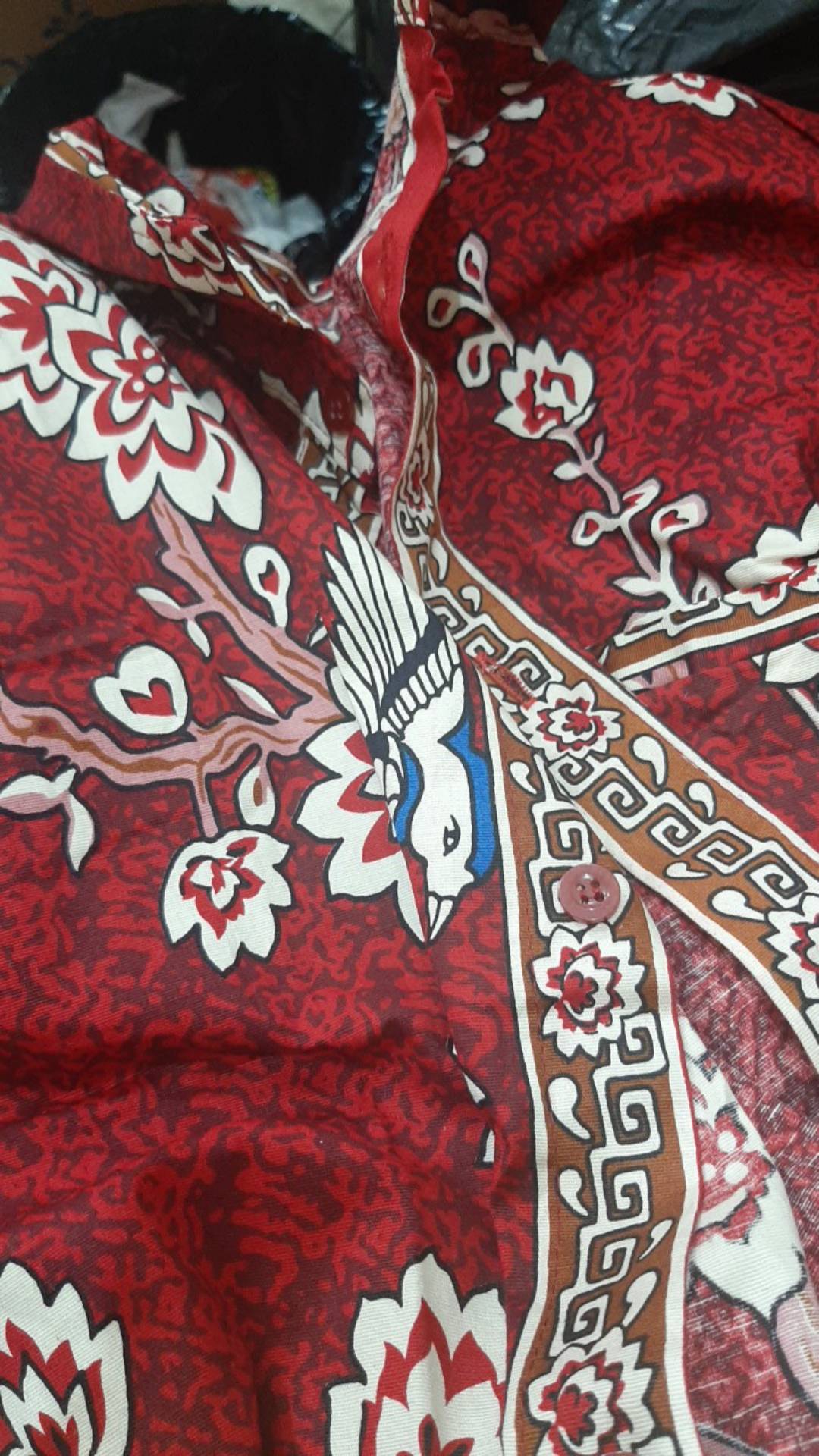 Kemeja Batik Dewasa Lengan Pendek Edisi Imlek, 021 Xr# Bahan Cotton Stretch Slim Fit