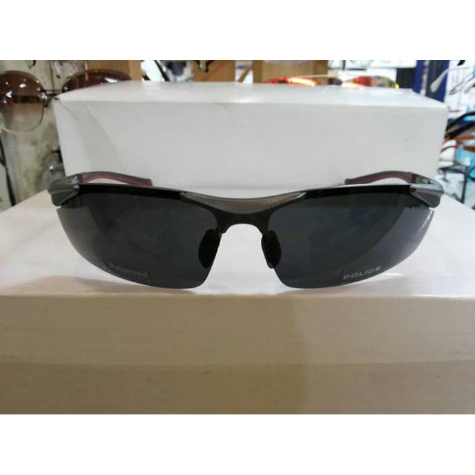 KACAMATA POLICE S1905 GREY & RED POLARIZED LENS DISKON