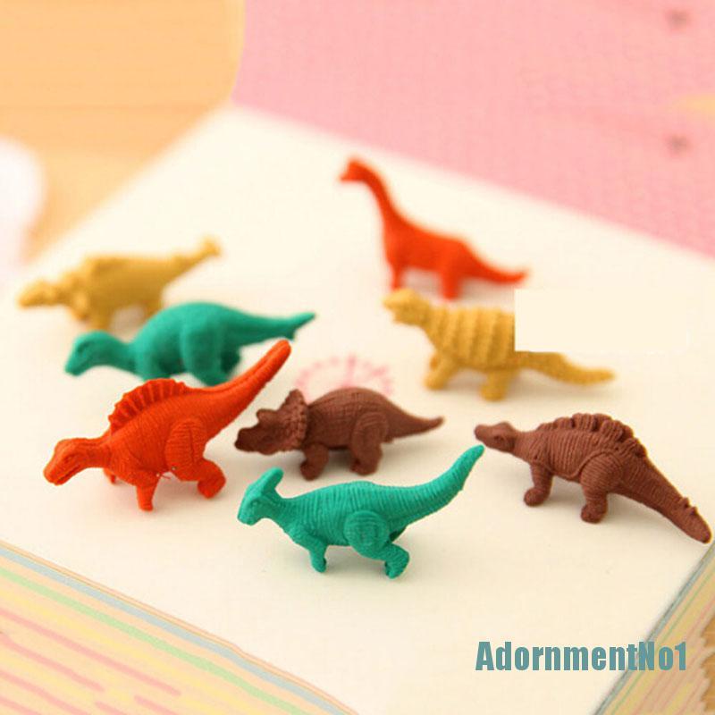 (AdornmentNo1) 1 Set Penghapus Karet Bentuk Telur Dinosaurus Lucu Untuk Stationery Pelajar / Kantor