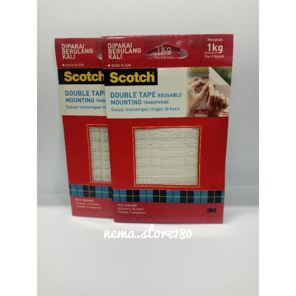 

3M DOUBLE TAPE MOUNTING TRANSPARAN REUSABLE R-101 SCOTCH