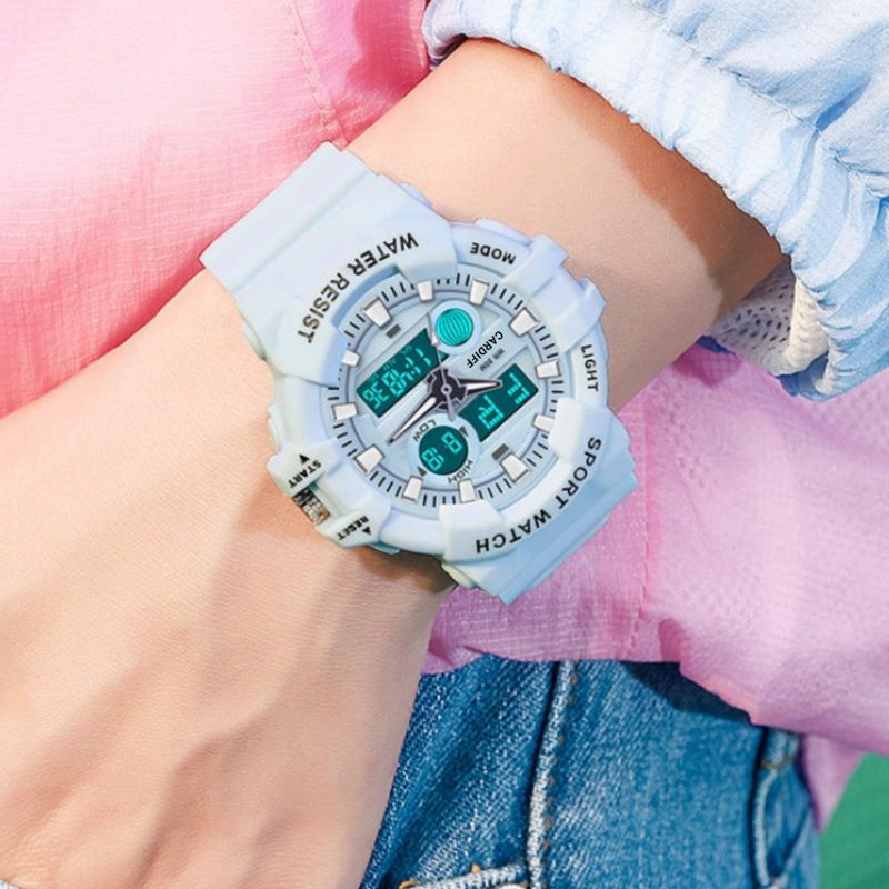 [SPORT WATCH] COD... Jam Tangan Pria dan Wanita Cardiff DT 3037 Sport Watch Dual Time Quartz Analog 
