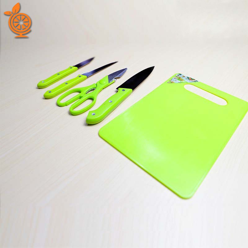 Pisau set Talenan Dapur Lengkap 5 In 1 Talenan Plastik Pisau Dapur set Pisau Peeler Uk 20Cmx30Cm