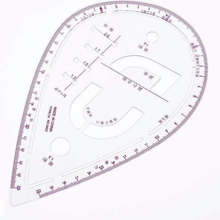 

Harga TERMURAAH.. 7PCS/SET tailor ruler Clear measuring kit sewing drawing Yardstick ruler sleeve French arm curve set Paddle Whee ruler set