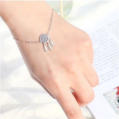 Gelang Wanita Model Korea Simple Clover Kristal untuk Hadiah-#4