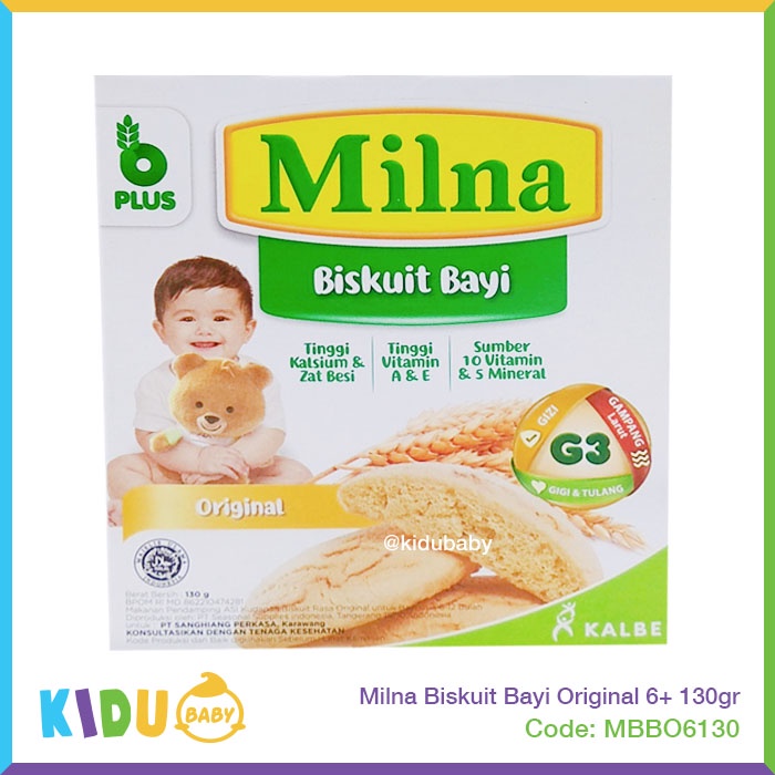 Milna Biskuit Bayi Cemilan MPASI 6 bulan keatas 130gr Kidu Baby