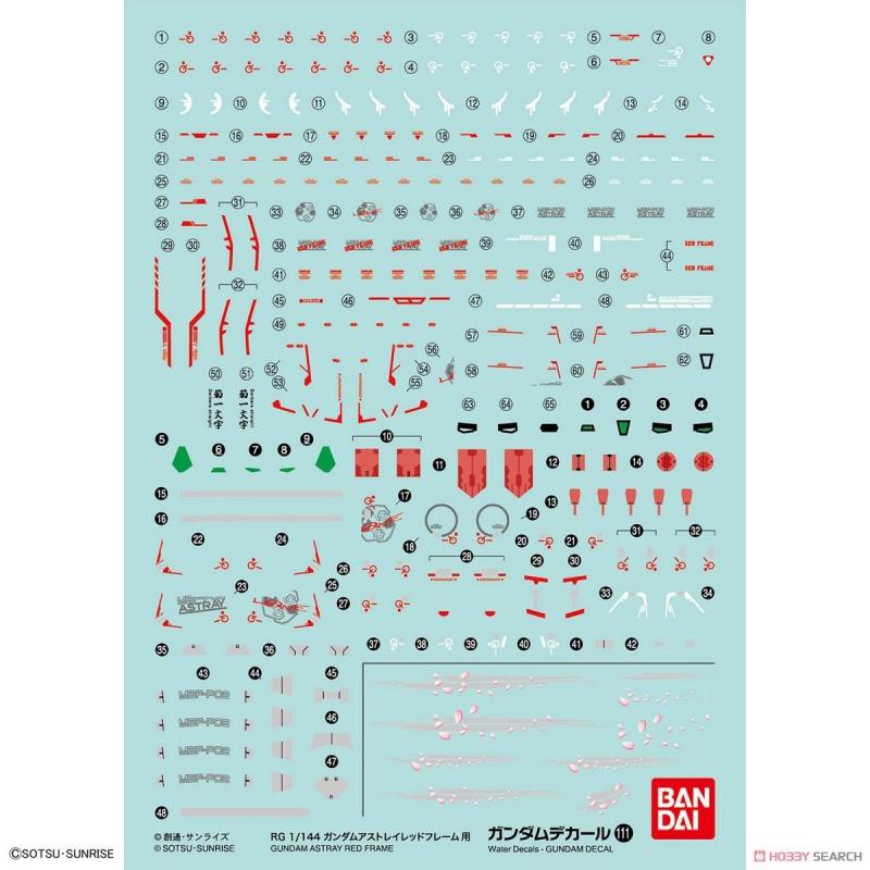 Gundam Water Decal for RG 1/144 MBF-P02 Gundam Astray Red Frame