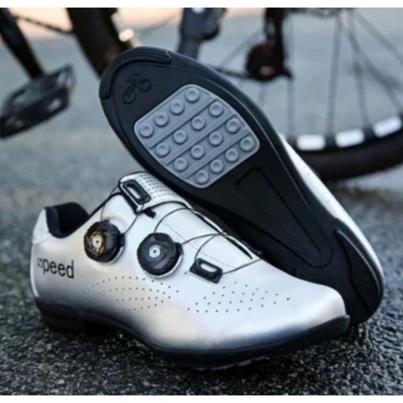 Speed Sepatu Sepeda Non Cleat Sepatu Plat Sepeda Lipat Roadbike MTB Silver