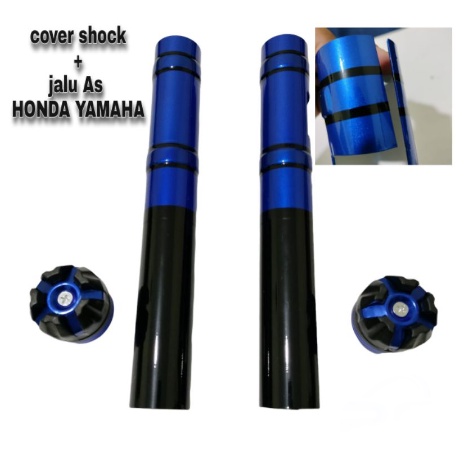 COVER SHOCK + JALU AS RODA DEPAN MATIC HONDA YAMAHA Biru