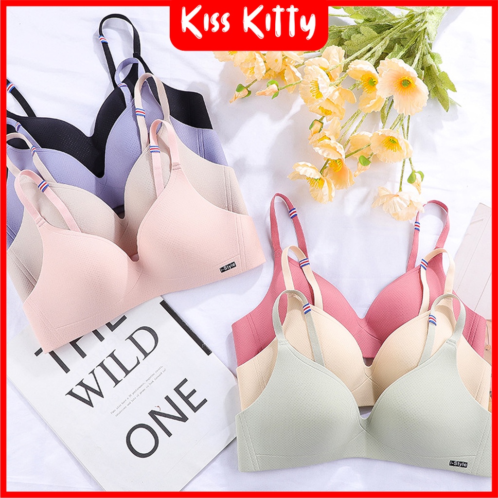 Bra Wanita Sexy Pakaian Dalam BH Fashion Seamless Bralette Tanpa Kawat import Polos Korea Jepang