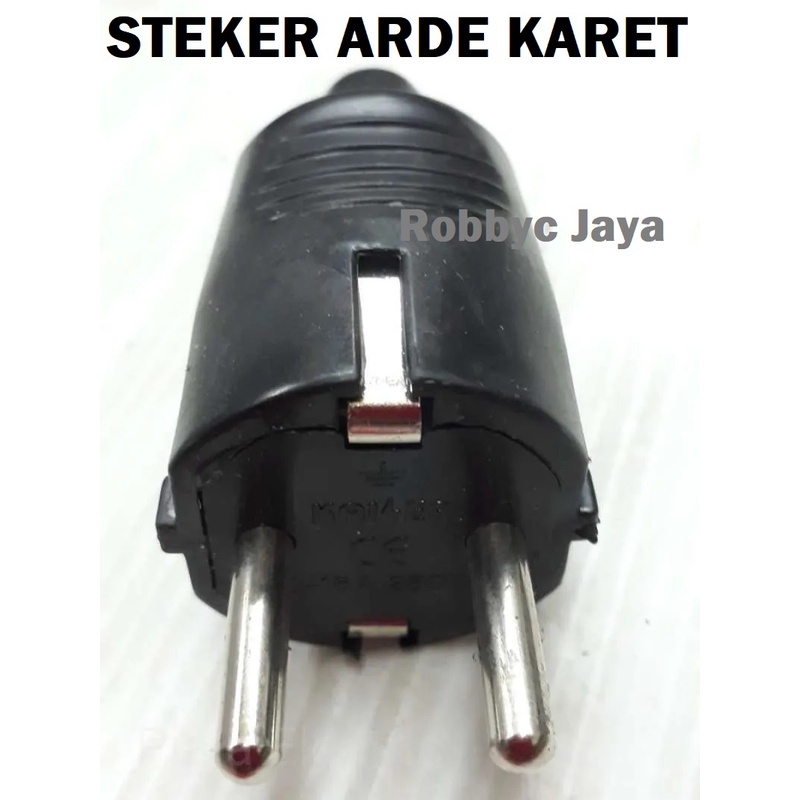 Steker Karet / Rubber Plug 2 pin Colokan Karet Steker Arde Waterproof 16A