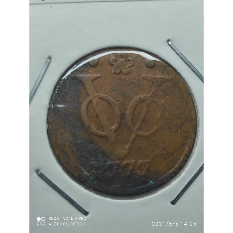 koin voc holland 1 duit 1777 langka