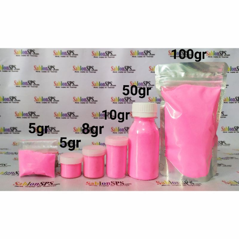 BUBUK GLITER FLO PINK GLITTER POWDER 10gr CUP BESAR