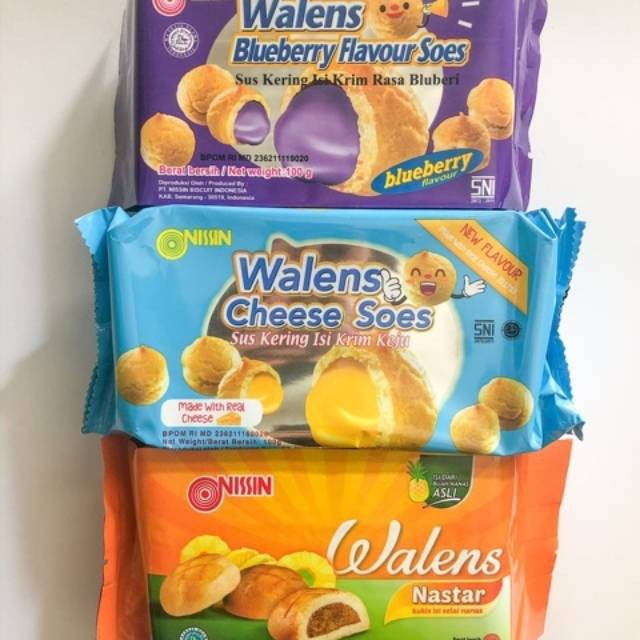 Nissin Walens 100gr (rasa coklat, keju, blueberry dan nastar)