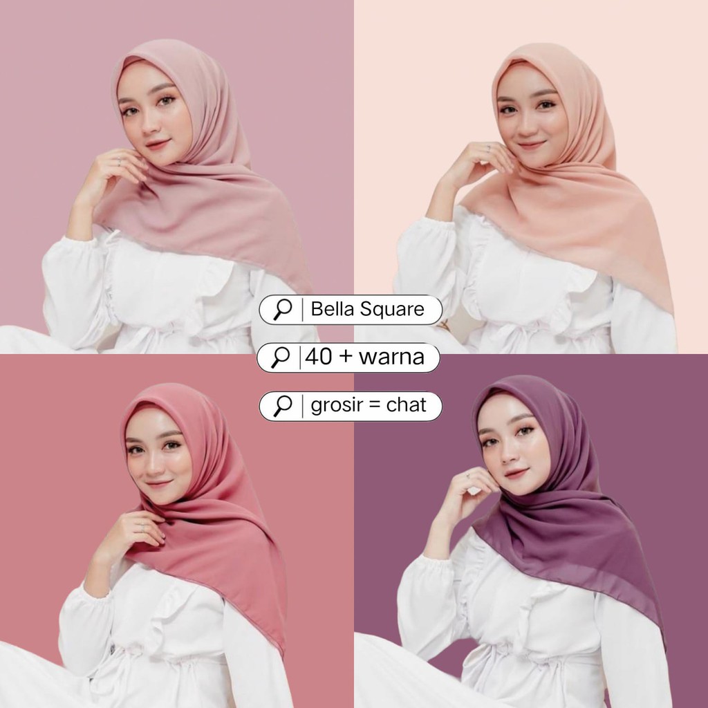 PART 1//Jilbab segiempat Bella square polycotton / segi empat Bella Square / square hijab