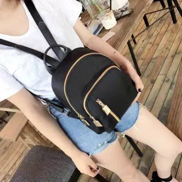 TAS RANSEL/TAS BACKPACK FASHION/TAS WANITA/TAS PUNGGUNG HITAM