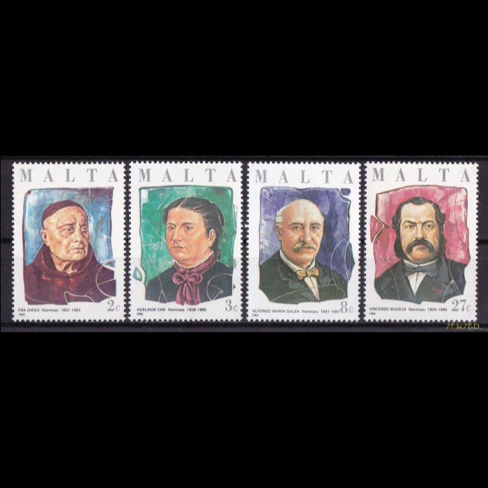 

0590 Perangko Malta 1986 Philanthropist 3v Mnh