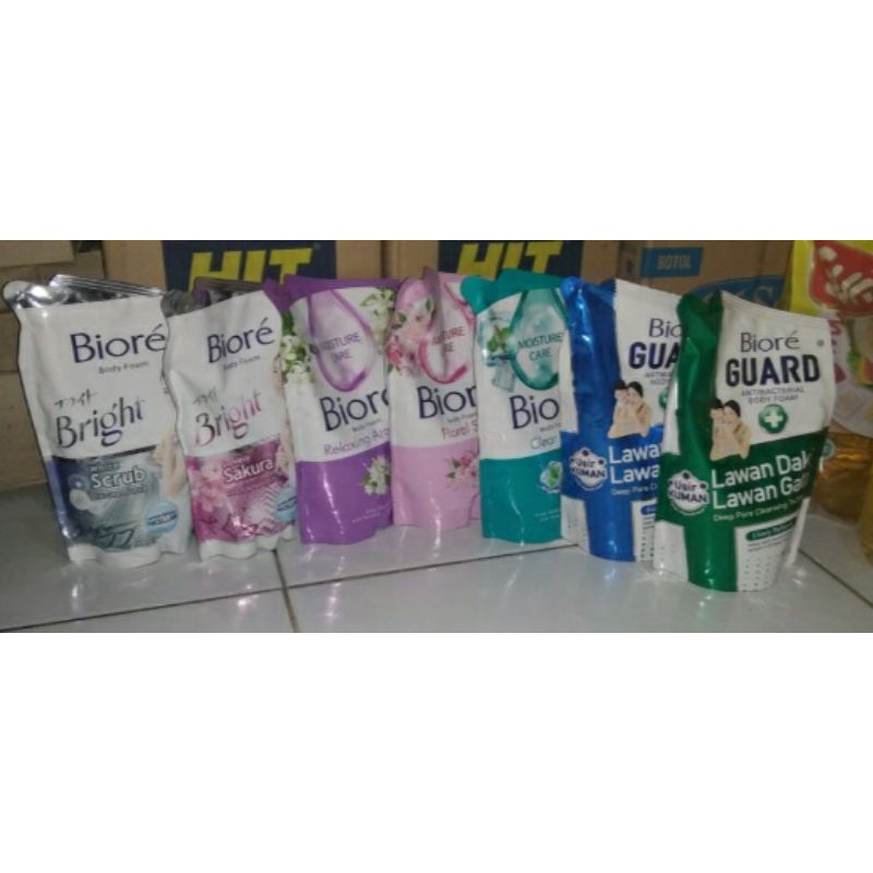 BIORE BODY FOAM / SABUN CAIR BIORE / BIORE GUARD LAWAN DAKI LAWAN GATAL / BIORE BRIGHT 450ml