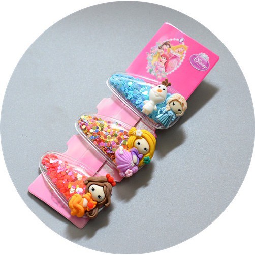 Jepit Rambut Set 3 Korea Anak Gliter Princess Unicornn Lucu Aksesories Rambut Bling Blink isi 3 pcs