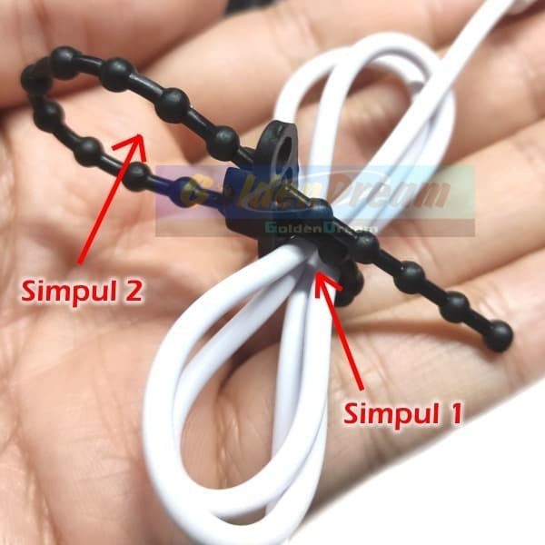 Simpul Bintik Bulat Butir Bola -Reusable Double Head Beads Cable Ties