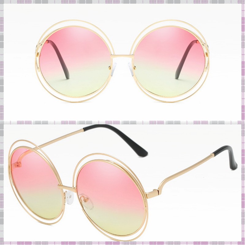 (4 WARNA) Kacamata Premium Bulat Frame Double Fashion Korea - G001