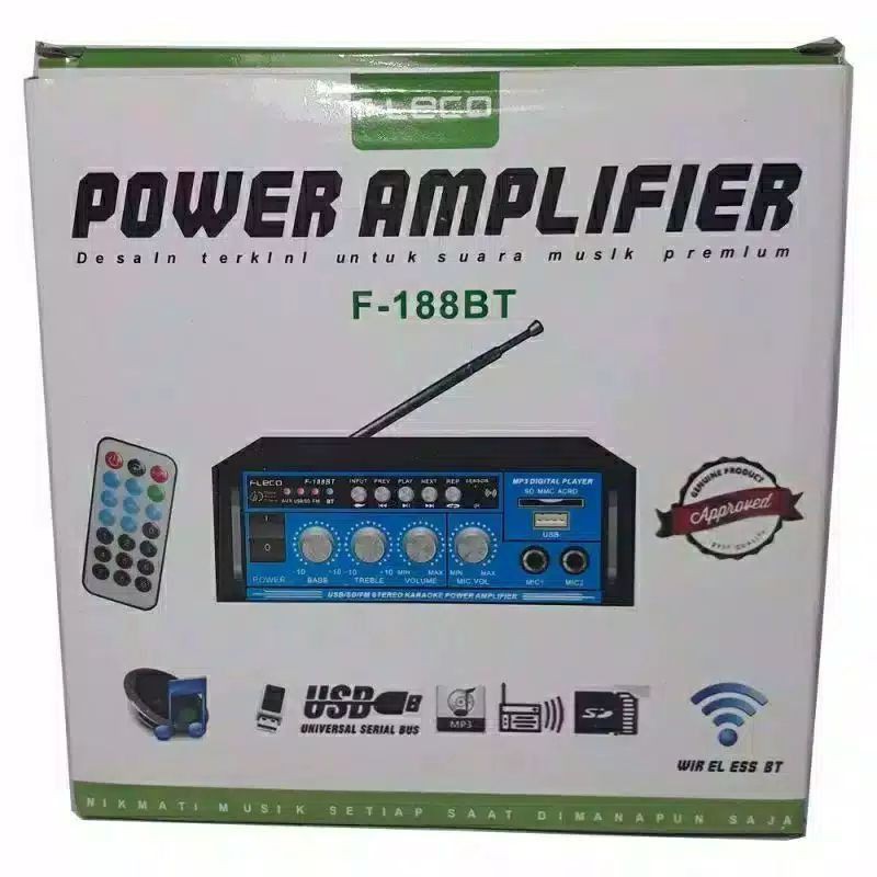 POWER AMPLIFIER BLUETOOTH FLECO F-188BT - AMPLI FLECO F-698BT // F-188BT // Stereo Karaoke // Mp3 Palyer // FM Radio // AMPLi KARAOKE