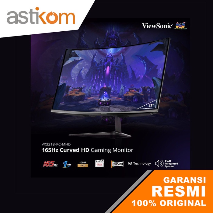Monitor Viewsonic 32" VX3218-PC-MHD Gaming 165Hz Curved FHD