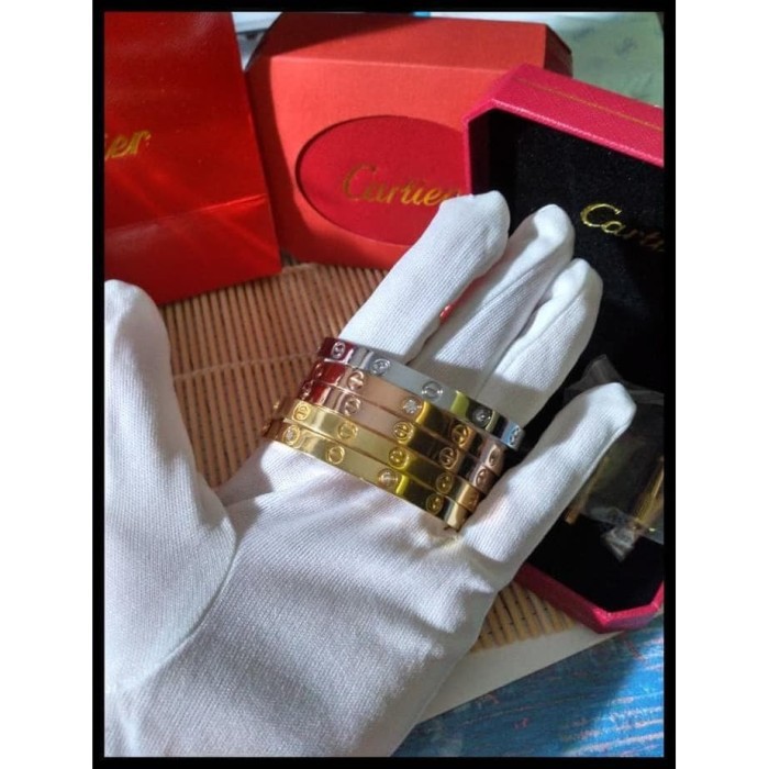 PROMO AUTHENTIC Gelang Stainless Cartier Obeng Mirror Fullset UK 16