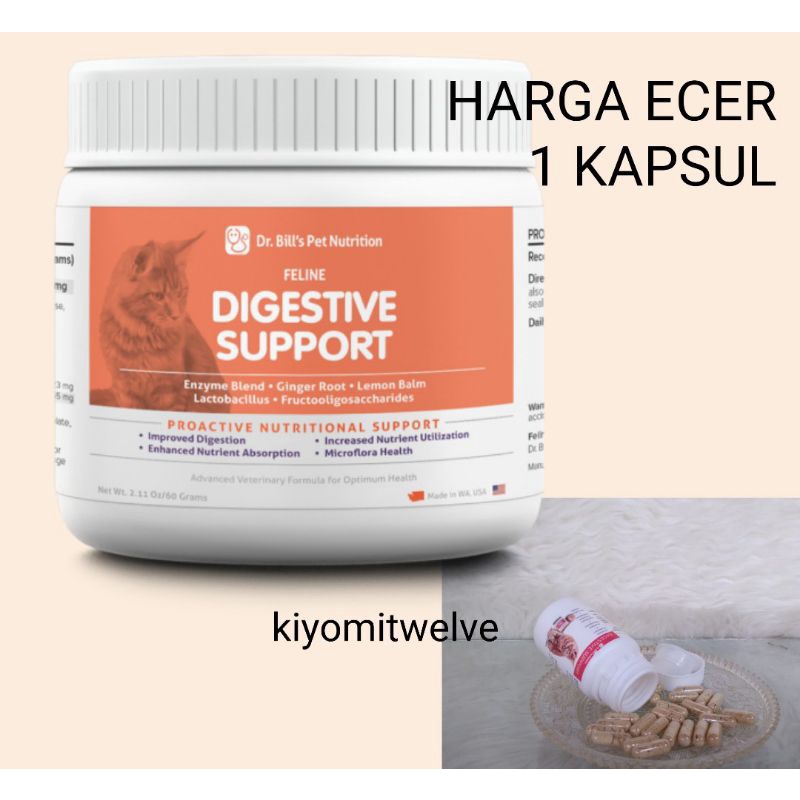 Dr Bills Digestive Support Obat Diare Muntah Kucing Vitamin Kucing Diare Mencret Muntah