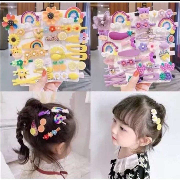 HAIRPIN - 14PCS SET/ AKSESORIES RAMBUT/ JEPIT IKAT RAMBUT FASHION LUCU