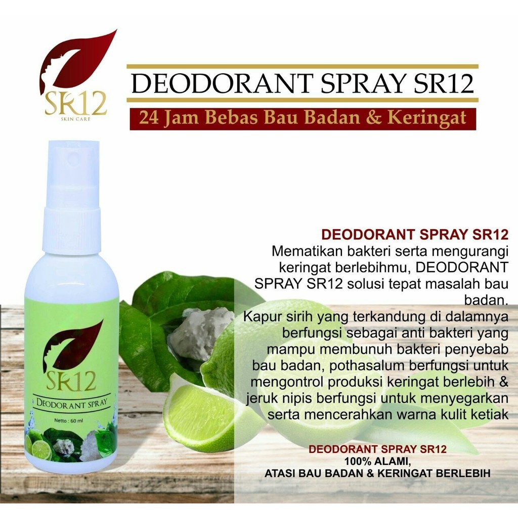 Deodoran Spray SR12 Ampuh Usir Bau Badan dan Bikin Ketiak Putih