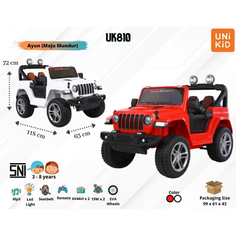 Unikid UK810 - UK853 / Mobil Aki Jeep Rubicon Unikid / Mainan Anak