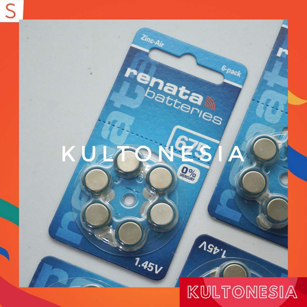 Baterai Renata 675 (PR44) Baterai Alat Bantu dengar renata 675 Original