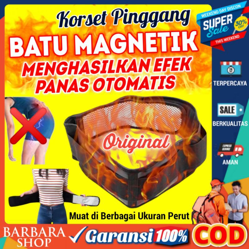 Sabuk Korset Terapi Pemanas Pinggang Magnetik Alat Terapi Pijat Pinggang Tourmaline