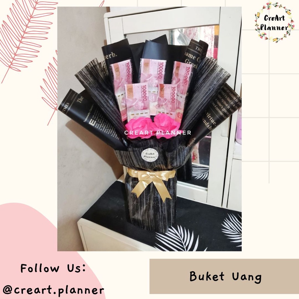 Buket uang.Buket bunga.Bunga uang.Kado uang.Mahar Uang.Bunga kertas.Bucket Wisuda 2