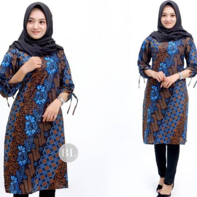  TUNIK  BATIK  JUMBO LD 120 ATASAN BATIK  WANITA UKURAN  