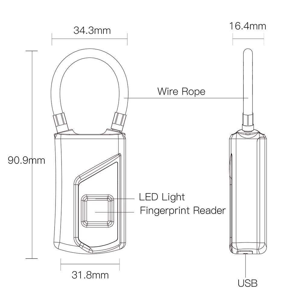 Gembok Koper Serbaguna Smart Fingerprint Padlock - G3