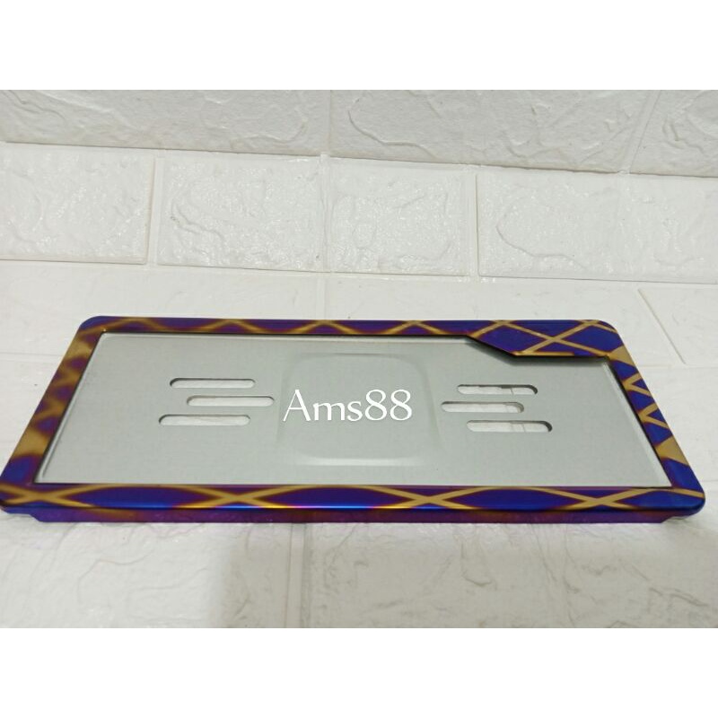 Bingkai plat nomor cover plat nomor Twotone 2tone blue x New asli bakaran