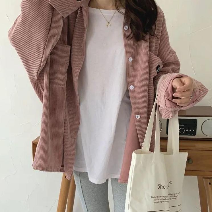 3 Warna Kemeja Corduroy Lengan Panjang korean [SGM.14My22ᴮ]