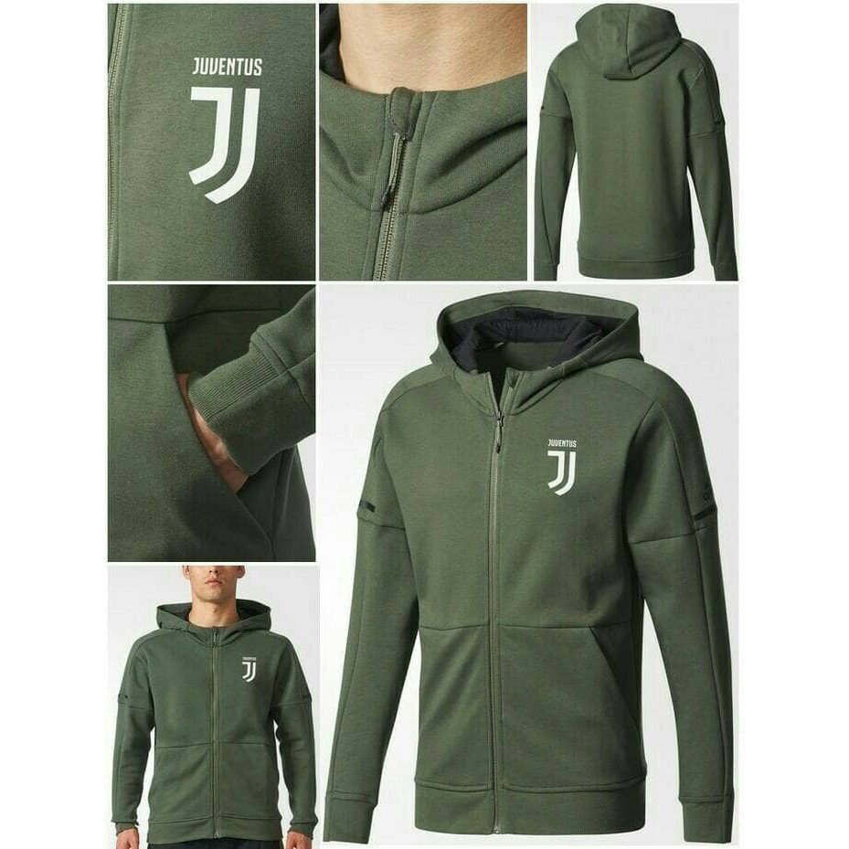 NEWSS JAKET HOODIE ZNE JUVENTUS ARMY OFFICIAL 17/18 GRADE ORI