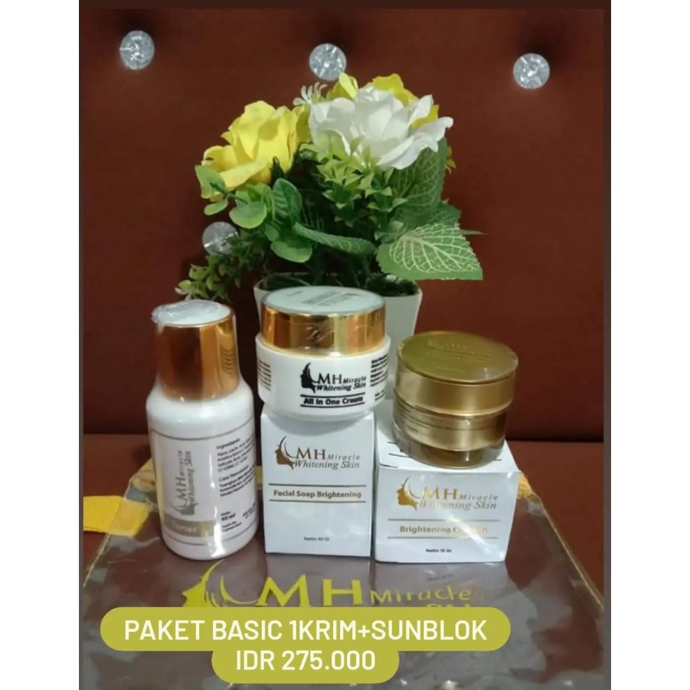 MH Miracle Whitening Skin Paket Basic 1 Cream 1 Sunblock BPOM Ori