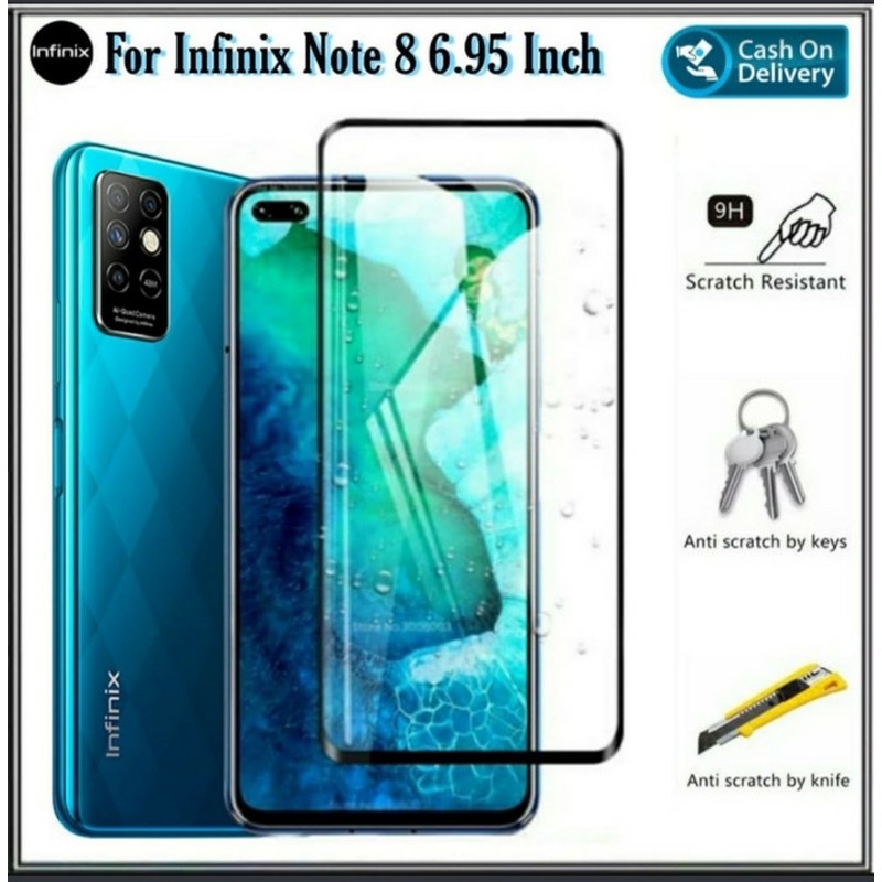 TEMPERED GLASS FULL LEM INFINIX NOTE 8 NEW 2020 - BC