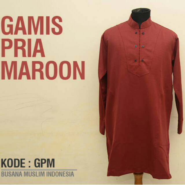 Gamis Pria Maroon, Baju Koko Pria, Baju koko Cowok