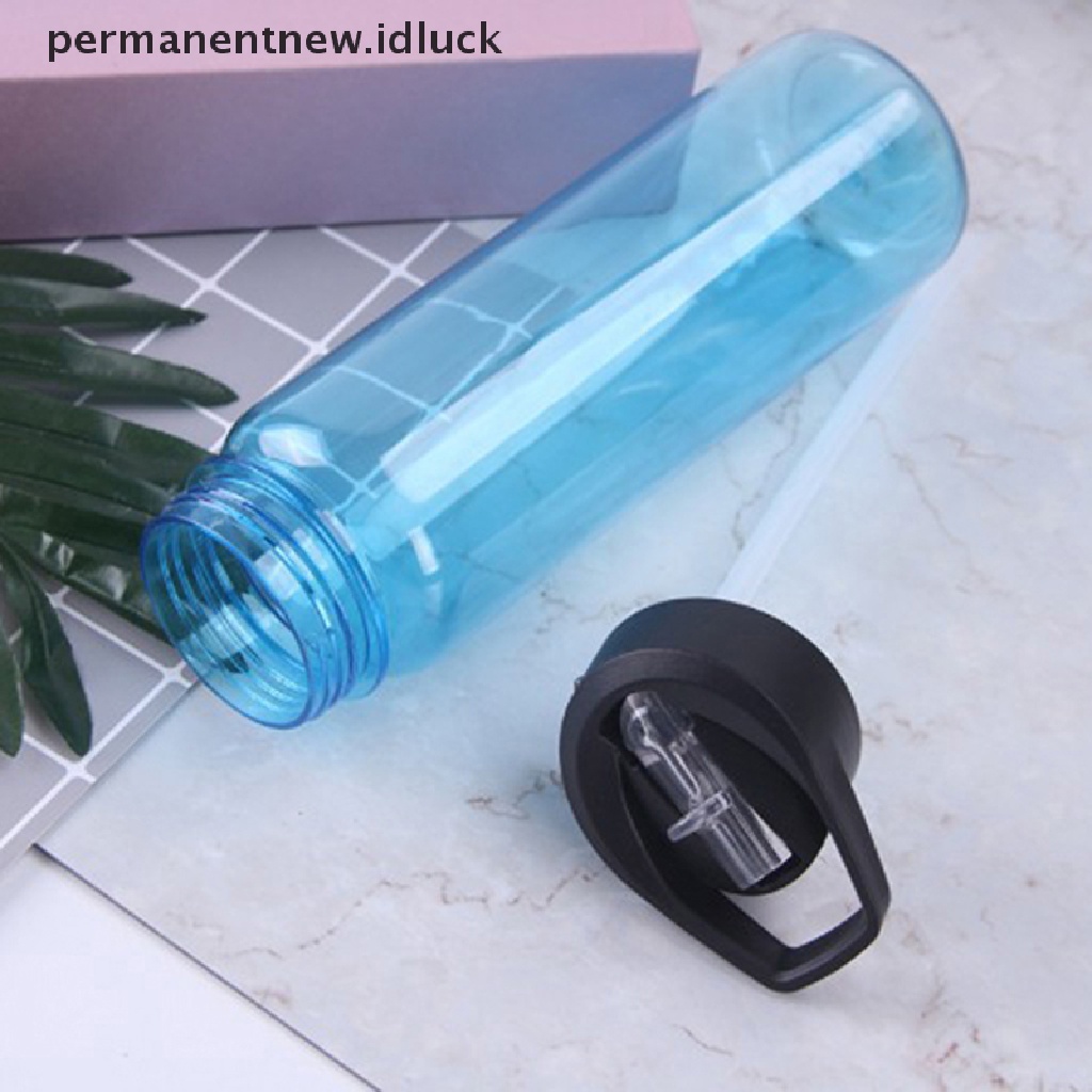 Botol Air Minum Portabel Bahan Plastik Kapasitas 750ml Dengan Sedotan Anti Bocor Untuk Olahraga