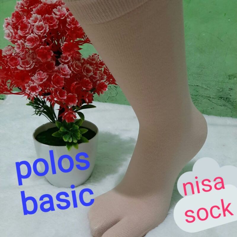 kaos kaki jempol polos cream/polos jempol coklat/kaos kaki polos