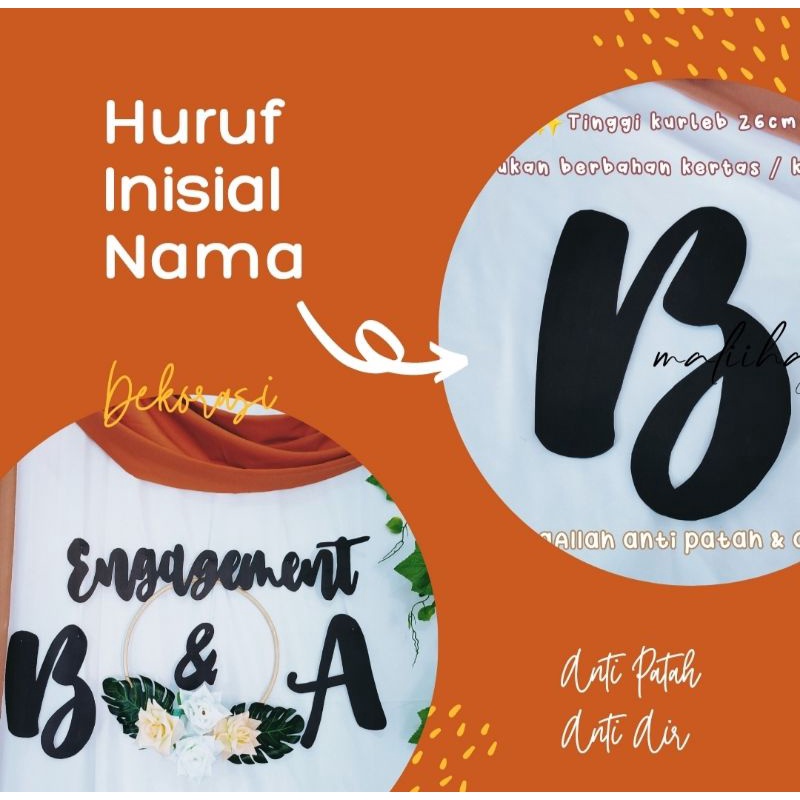 Inisial Huruf Dekorasi Lamaran / Wedding / Aqiqah