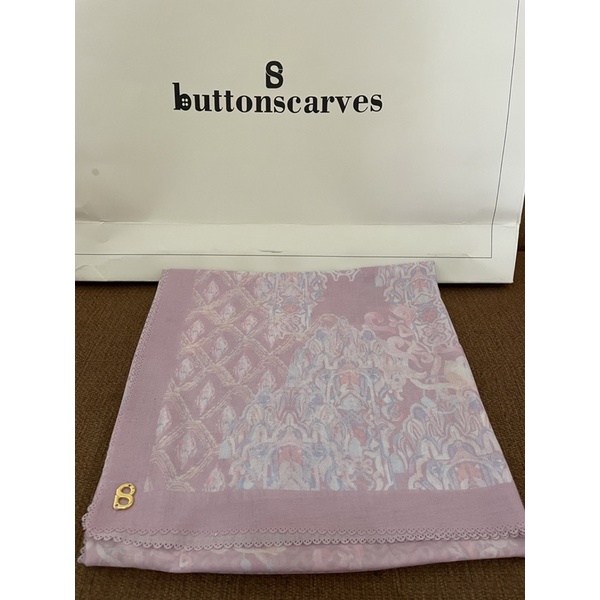 THE GRANADA VOILE SQUARE PINK MIST BUTTONSCARVES